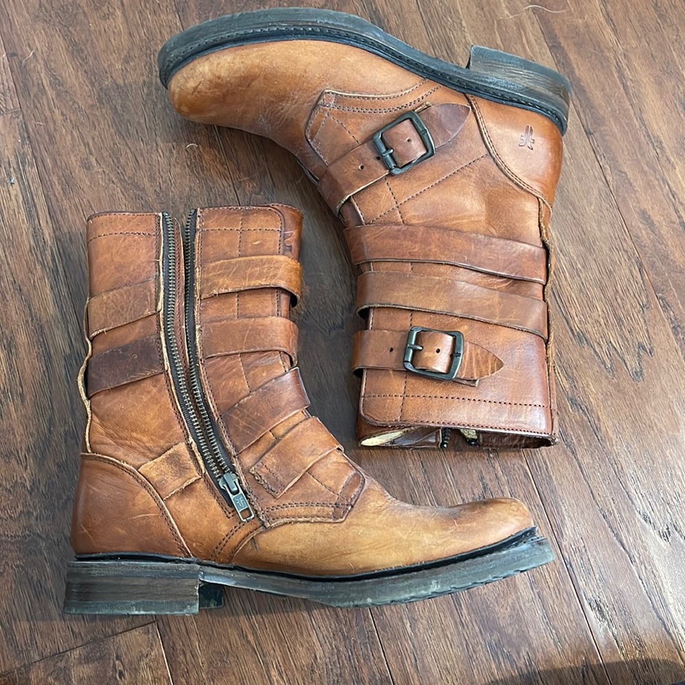 Frye Veronica Tanker 8.5 mid-calf boot
